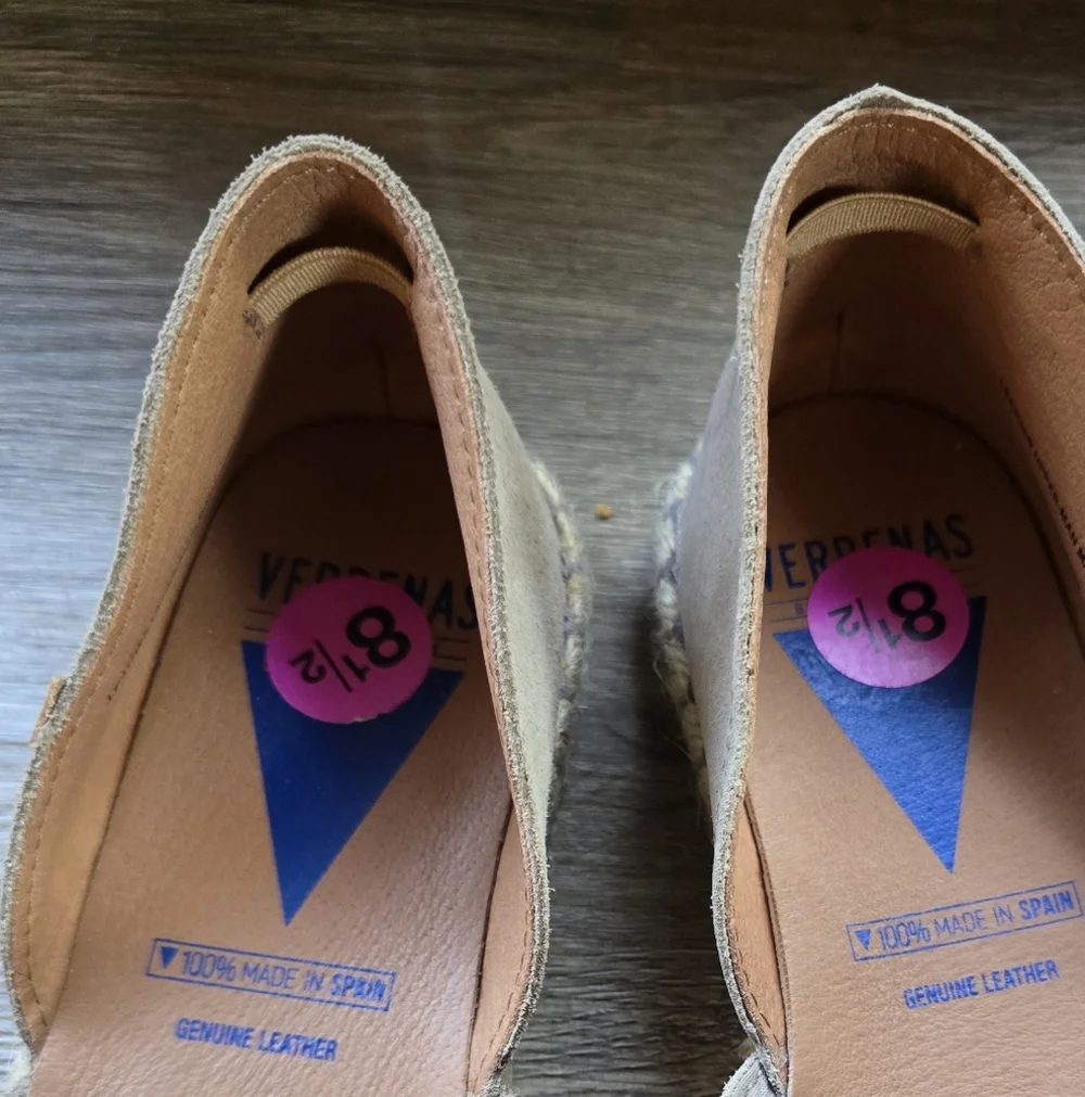 Verbenas Suede Espadrille Flats Size 8.5 NWOT